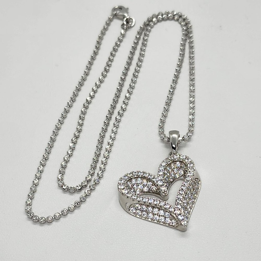 Brand New Sterling Silver 925 Heart Necklace